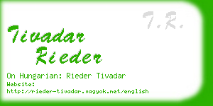 tivadar rieder business card